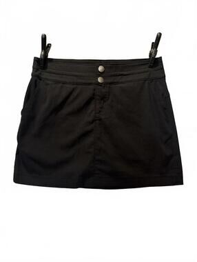 Prana Mini Skirt Womens Size 0 Black Athleisure Outdoor Travel Lightweight